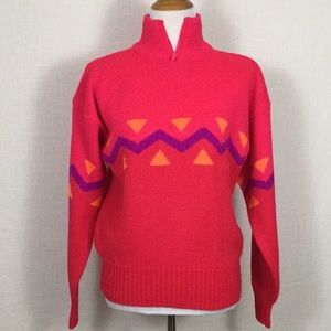 80s vintage Obermeyer Sport zip neck sweater